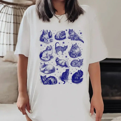 Cat Star Print Mystic T-shirt image 1
