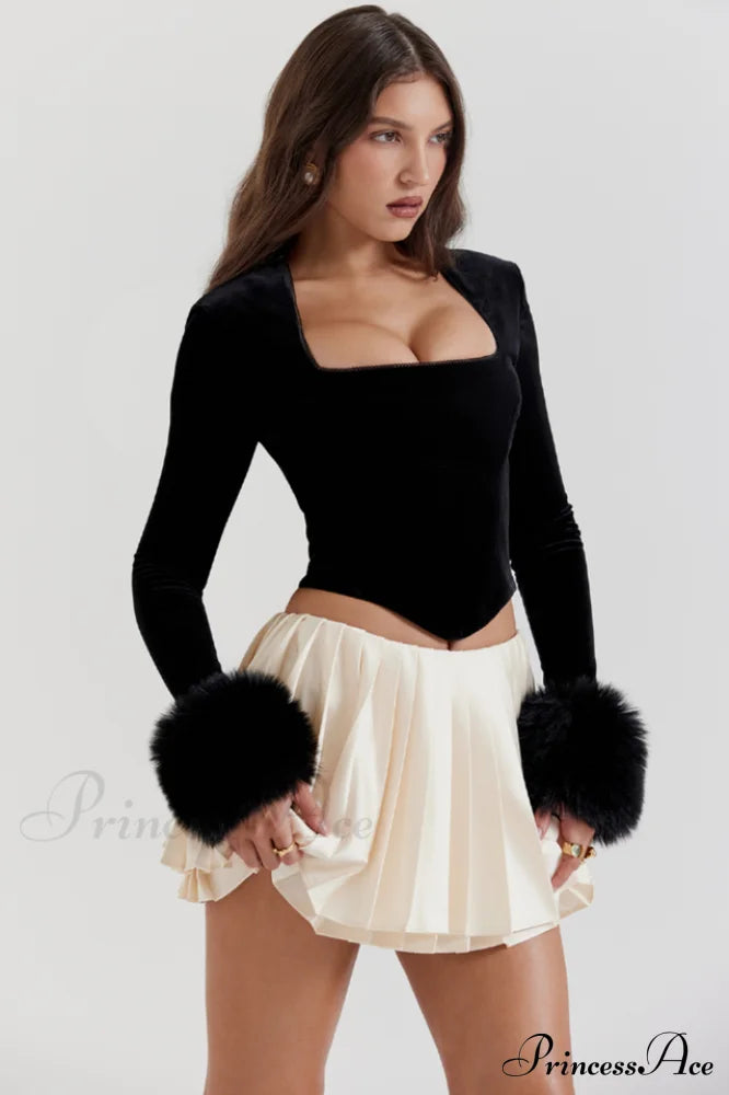 Catriona Black Stylish Velvet Bra image 3