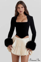 Catriona Black Stylish Velvet Bra image 1