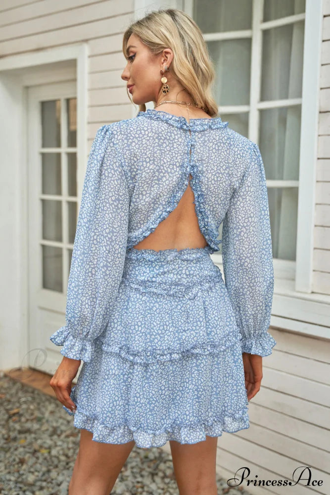 Causal Loose Solid Color Pleated Classic V-Neck Long Puff Sleeves Sweater Dress image 15