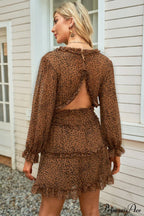 Causal Loose Solid Color Pleated Classic V-Neck Long Puff Sleeves Sweater Dress image 11