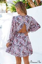 Causal Loose Solid Color Pleated Classic V-Neck Long Puff Sleeves Sweater Dress image 13