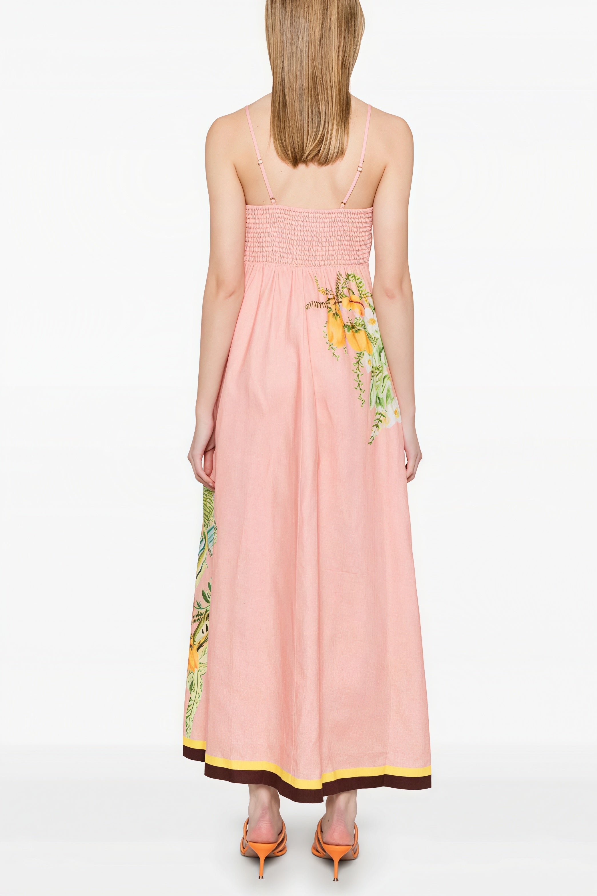 High Waist Print Cami Casual Maxi Dress image 6