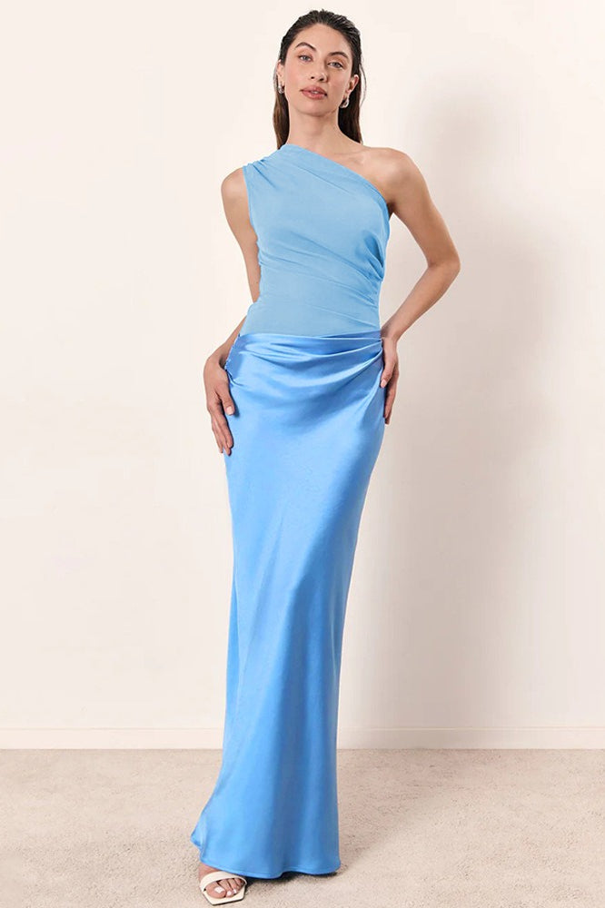 Vintage One-shoulder Sleeveless Tailored Maxi Dress image 5