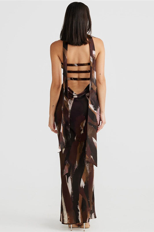 Strapless Backless Print Maxi Dress image 4