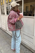 Floral Print Crew Neck Padded Coat image 4
