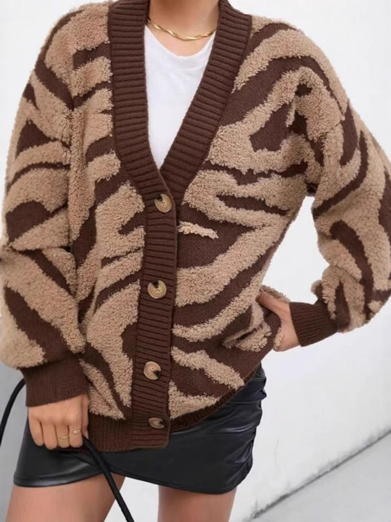 Plus Size Leopard Knit Cardigan image 3