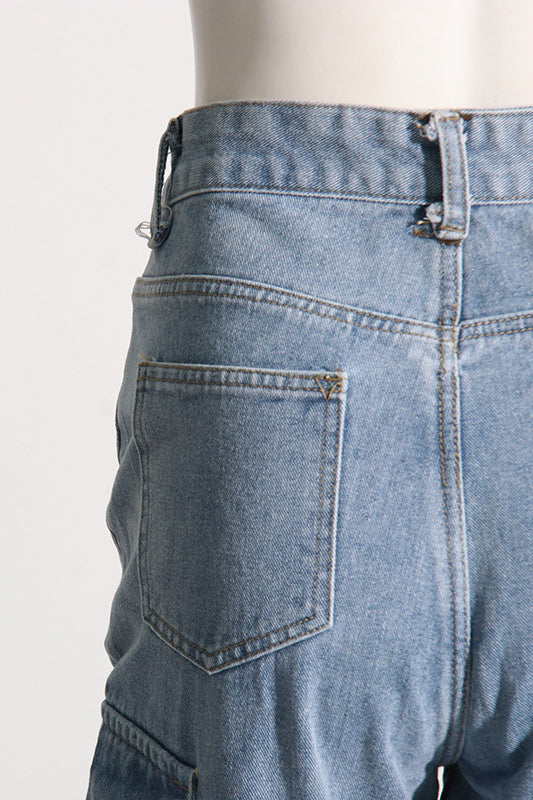 Vintage High Waist Pocket Detail Straight Leg Cargo Pant image 5