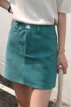 Corduroy High Waist A-Line Skirt image 18