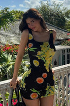 Floral Cami Ruched Bodycon Mini Dress image 1