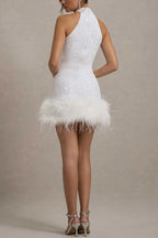 Shiny Fuzzy Sequin Bodycon Party Dress image 6