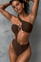 One Shoulder Cutout One Piece Bikini Set image 1