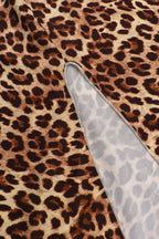 Leopard Print Halter Backless Bodycon Maxi Dress image 5