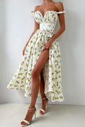 Floral Cami Tie High Waist Slit Midi Dress image 1