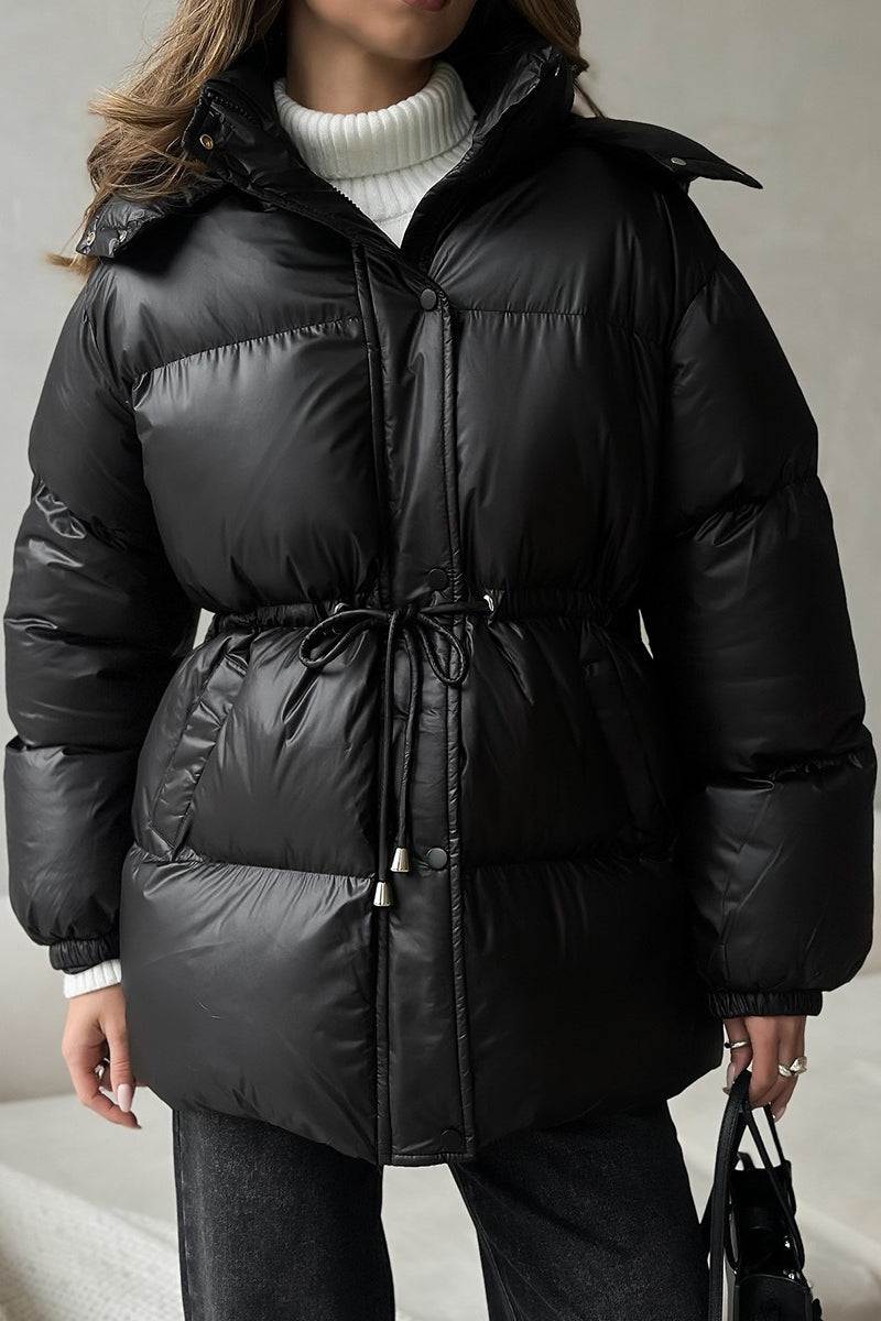 Adjustable Drawstring Hooded Puffer Jacket image 8