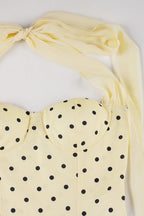 Polka Dot Sash Halter Tulip Mini Dress image 6