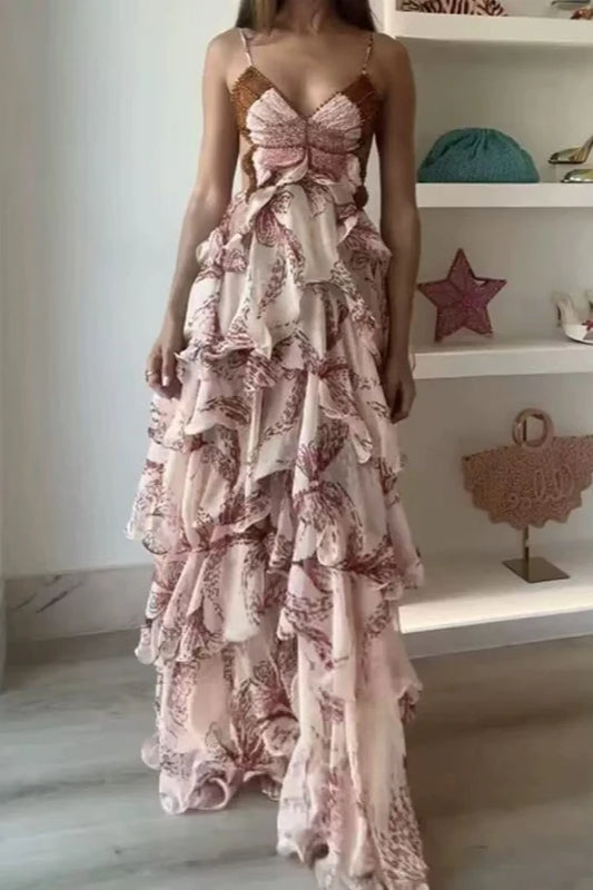 Chic V-Neck Pleated Boho Dress image 7