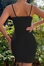 Slim Solid Cami Tie Bodycon Mini Dress image 6