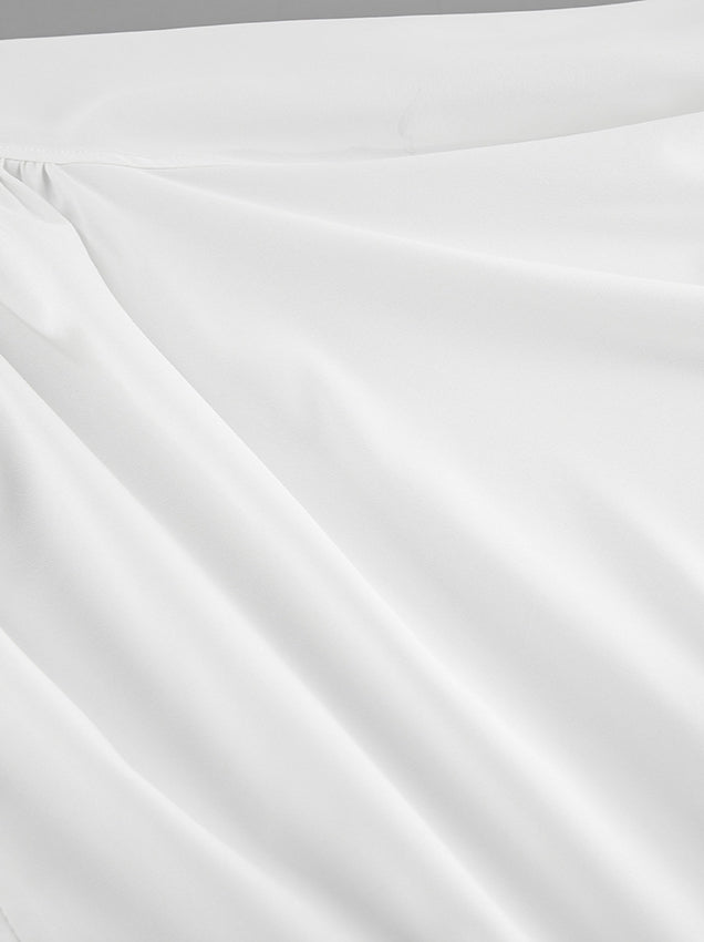 Puff Sleeve Stand Collar White Blouse image 13