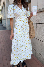 Cotton Printed Puff Sleeve Midi Dress image 6
