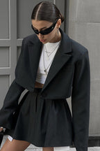 Mini Skirt with Lapel Blazer Two Piece Set image 3