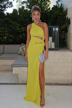 Elegant Sexy Asymmetrical Shoulder Party Dress image 2