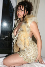 Leopard Print Deep V Halter Mini Dress image 4