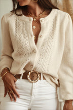 Vintage Hollow Out Knit Cardigan Sweater image 1