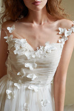 Dreamy Petal V Neck Backless Reception Dress image 6