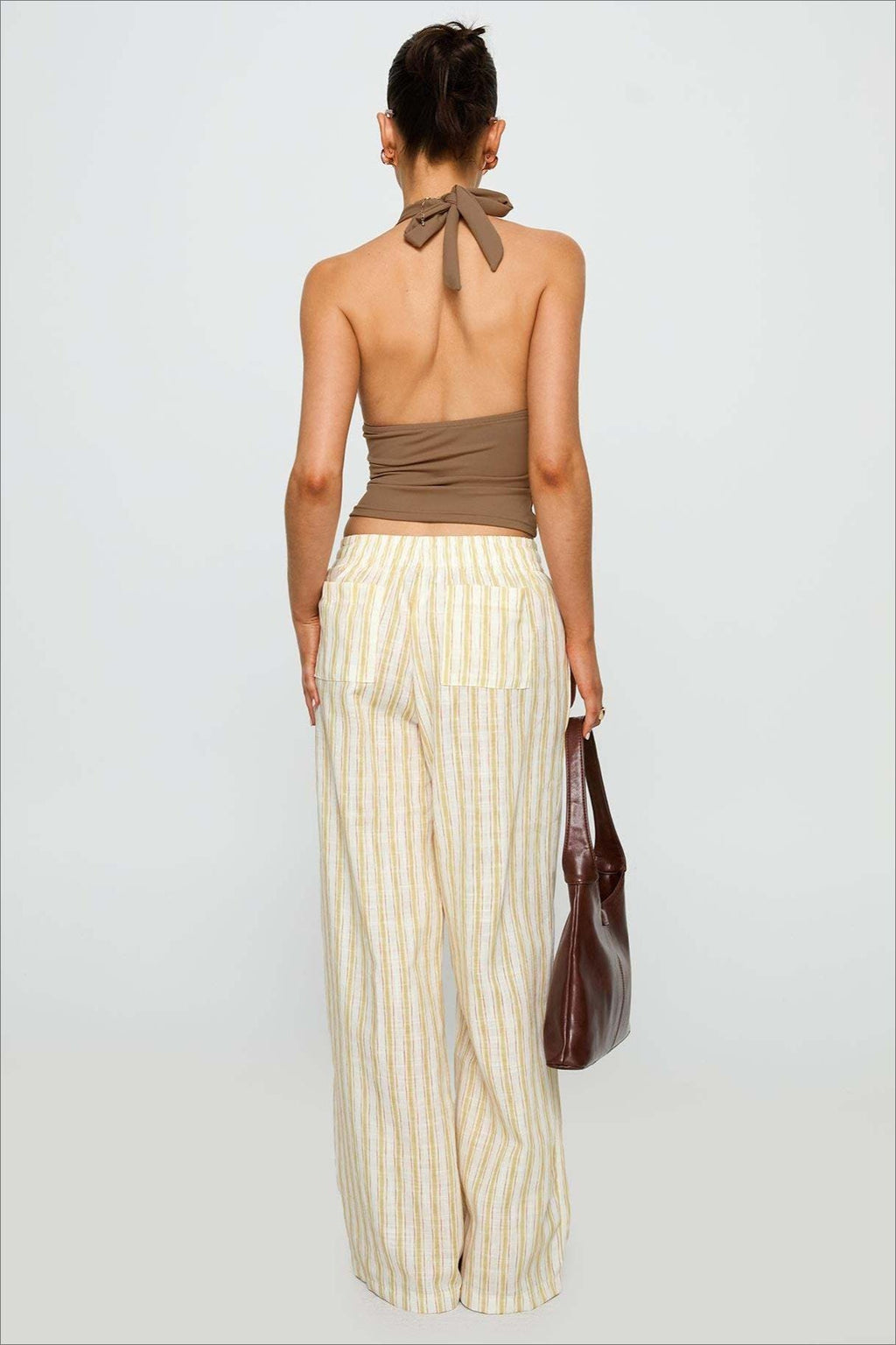 Colorblock Striped Wide-Leg Relaxed Pants image 9