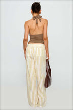 Colorblock Striped Wide-Leg Relaxed Pants image 9