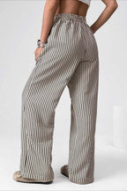 High Waist Striped Casual Pants image 3