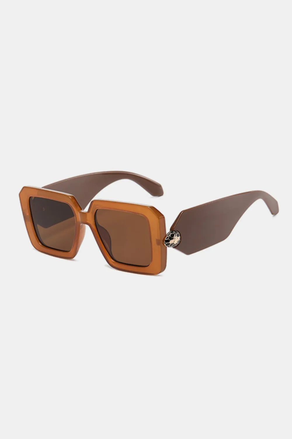 Cora Square Sunglasses detail view styled for Avrienne
