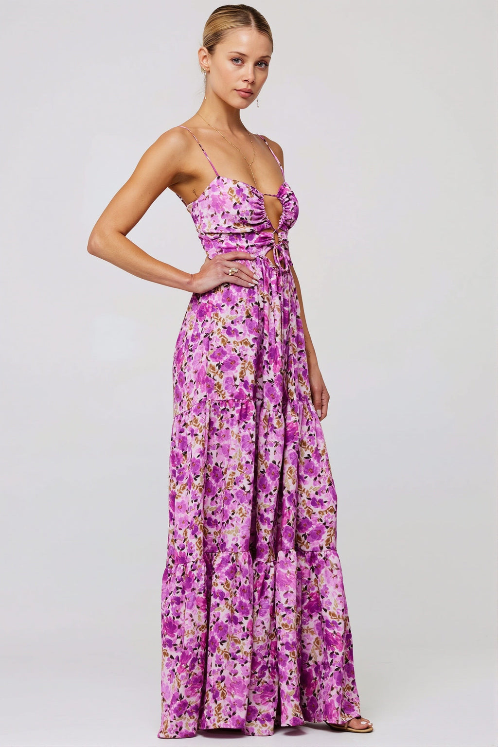 Floral Splice Swing Cami Maxi Dress image 6