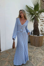 Hollow Out Crochet Maxi Dress image 3