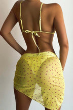 Floral Lace Up Three Piece Swim Set image 2