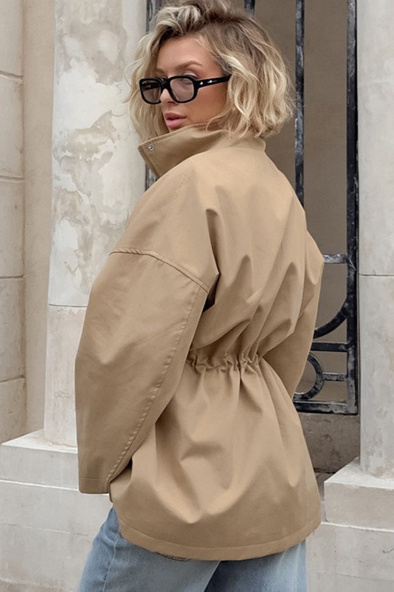 Barnfit Midi Drawstring Trench Coat image 4