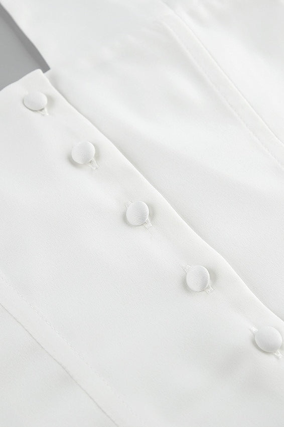 Sexy Solid Button Down Deep V Halter Top image 7