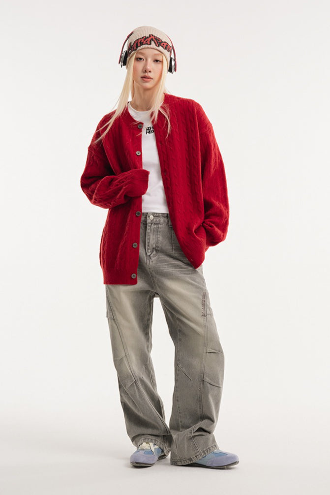 Relaxed Fit Cable Cardigan image 13