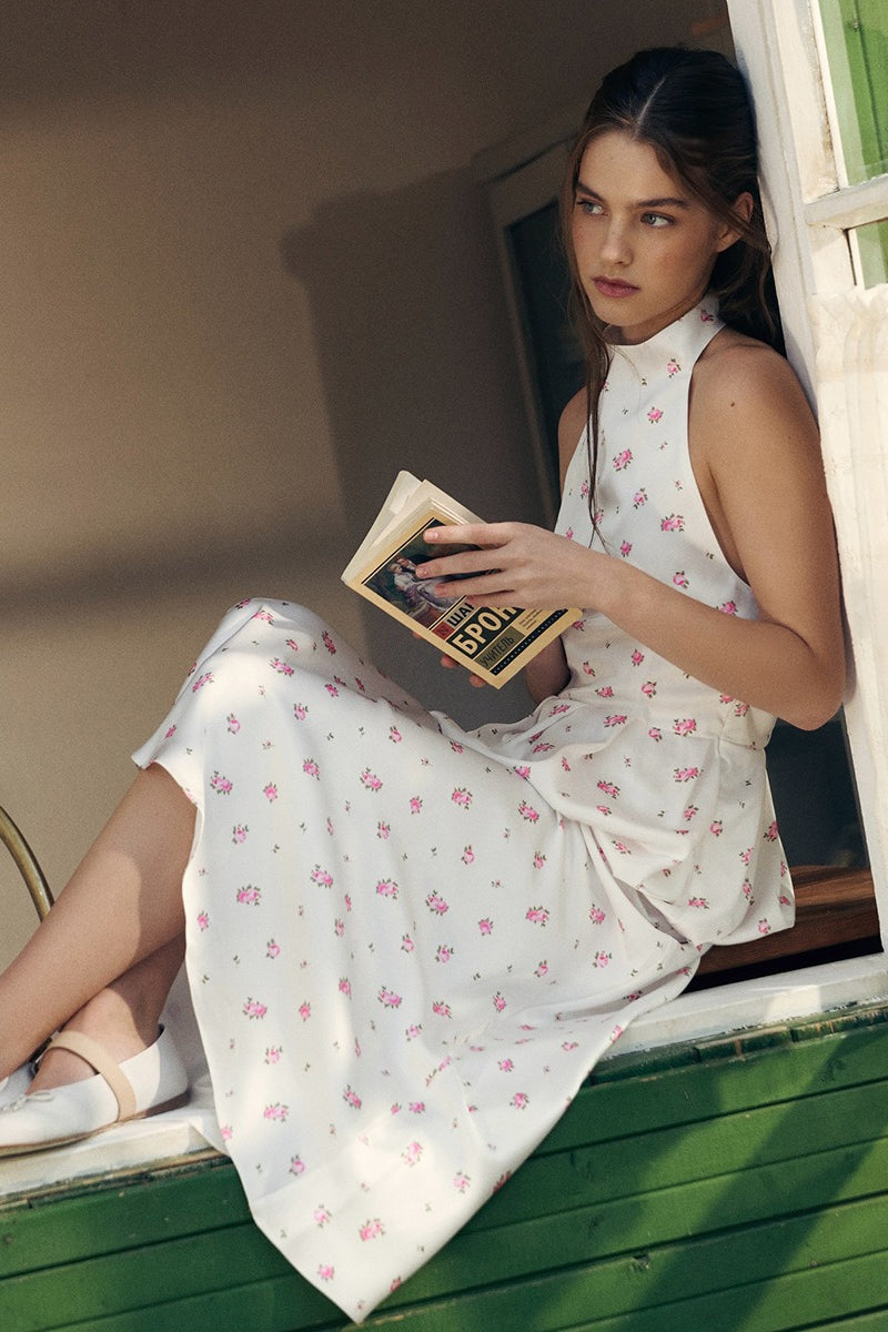 Satin Print Tank Ruffle Hem Skirt Set image 10