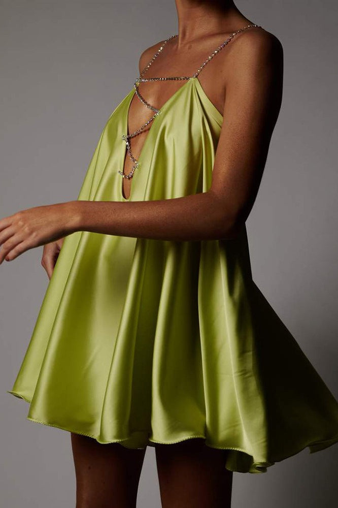 Sexy Chain Deep V Backless Party Dress image 4