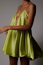 Sexy Chain Deep V Backless Party Dress image 4