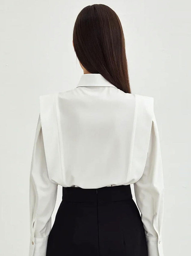 Structured Square Shoulder Panelled Blouse image 5