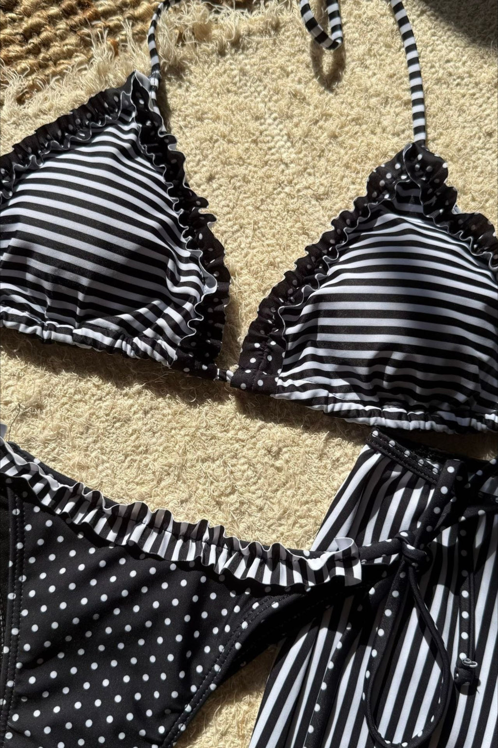 Colorblock Polka Dot Three Piece Swim Set image 16