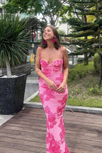 Cami Waist Cinched Floral Bodycon Maxi Dress image 3