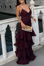 Deep V Tube Waist Cami Cake Maxi Dress image 4