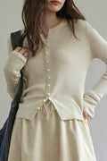 Sleek Wool Knit Cardigan image 3