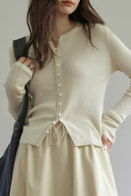 Sleek Wool Knit Cardigan image 3