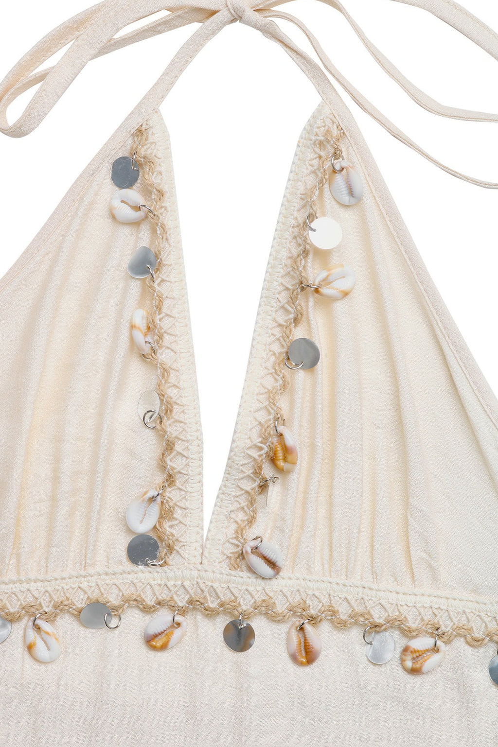 Halter Tassel Solid Long Boho Dress image 4