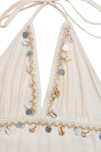 Halter Tassel Solid Long Boho Dress image 4